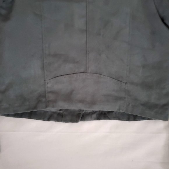 H&M Kids Diagonal Zip Lined Long Sleeve Moto Jacket Ash Gray Girls Size 12-13Y - Picture 4 of 13